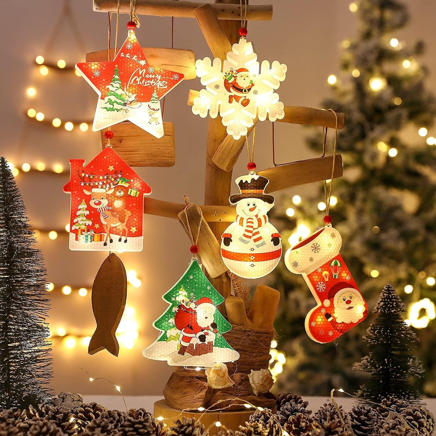 Luces decorativas de Navidad, 6 unidades